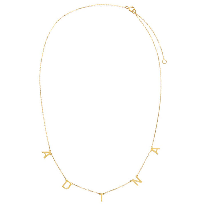  Solid Scattered Name Necklace 14K - Adina Eden's Jewels