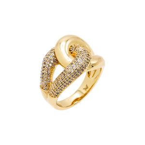  Solid/Pave Intertwined Ring - Adina Eden's Jewels