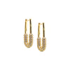 Gold / 20MM Pavé Oval Shape Huggie Earring - Adina Eden's Jewels