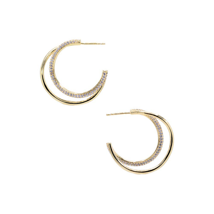 Solid/Pave Squiggly Hoop Earring - Adina Eden's Jewels
