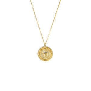 Gold Solid Chai Coin Pendant Necklace - Adina Eden's Jewels