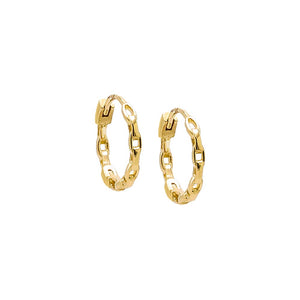 14K Gold / Single Solid Chain Link Huggie Earring 14K - Adina Eden's Jewels