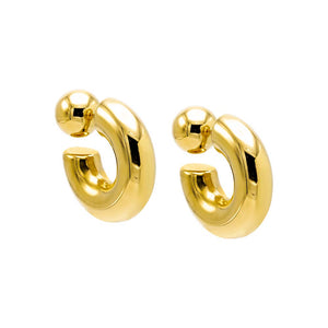 Gold Two Way Ball X Hoop Stud Earring - Adina Eden's Jewels
