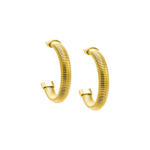 Gold Snake Open Hoop Earring - Adina Eden's Jewels