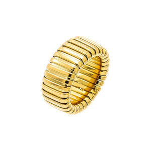 Gold Solid Snake Stretch Band Ring - Adina Eden's Jewels