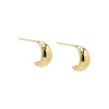 14K Gold Solid Oval Half Hoop Earring 14K - Adina Eden's Jewels