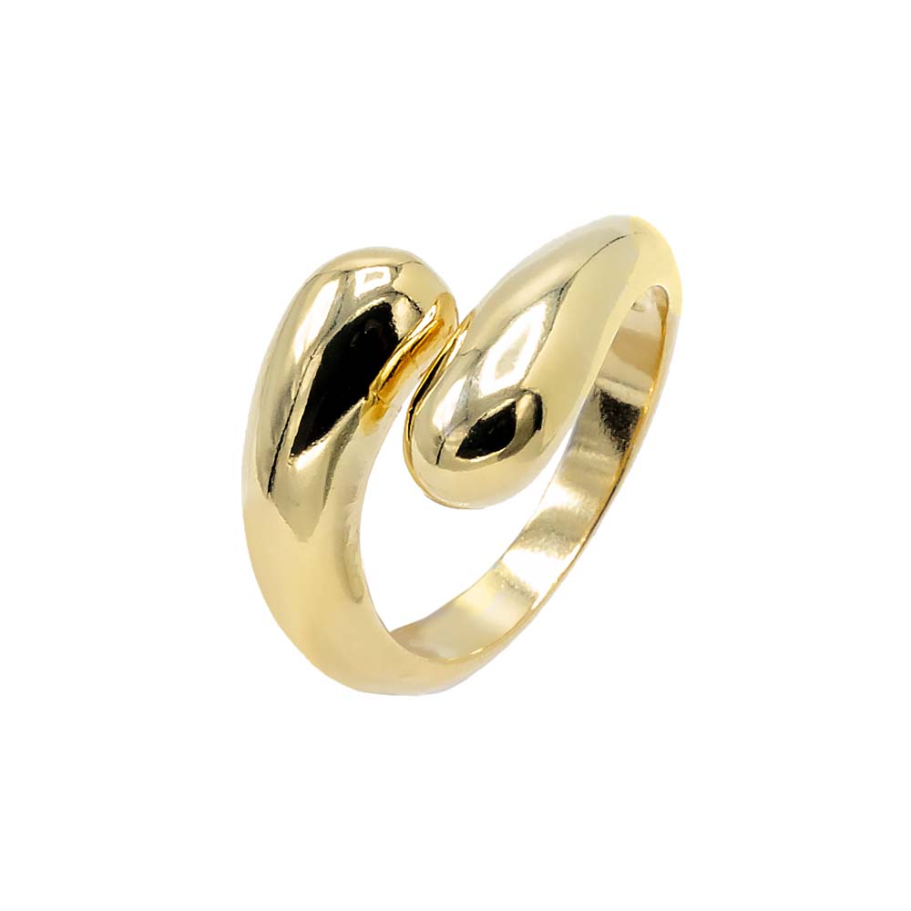 Gold / 6 Solid Double Graduated Teardrop Ring - Adina Eden's Jewels