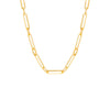 Gold / 16" Wide Elongated Paperclip Chain Necklace - Adina Eden's Jewels