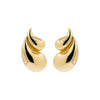 Gold Solid Double Graduated Teardrop Stud Earring - Adina Eden's Jewels