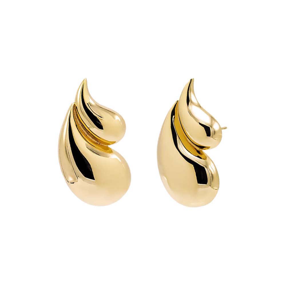  Solid Double Graduated Teardrop Stud Earring - Adina Eden's Jewels