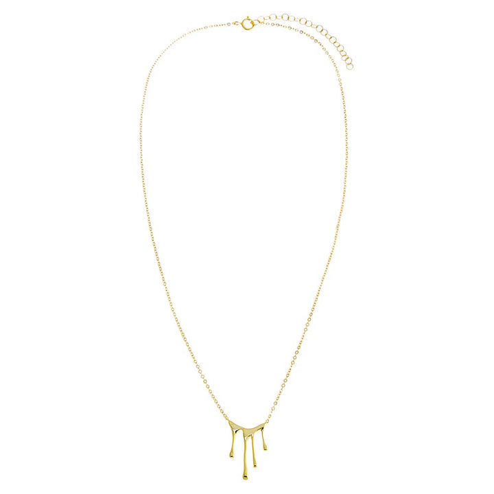  Solid Gold Drip Pendant Necklace - Adina Eden's Jewels
