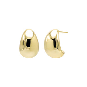 Gold Small Button Stud Earring - Adina Eden's Jewels