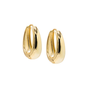 Gold Solid Vintage Chubby Hoop Earring - Adina Eden's Jewels