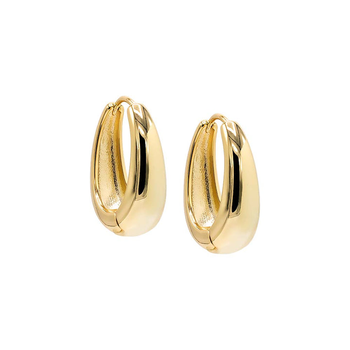 Gold Solid Vintage Chubby Hoop Earring - Adina Eden's Jewels
