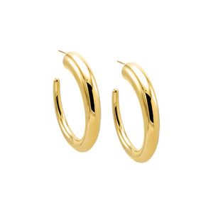 Gold Solid Thin Graduated Open Hoop Earring - Adina Eden's Jewels