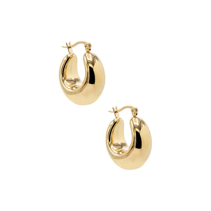 Gold Solid Wide Hoop Earring - Adina Eden's Jewels