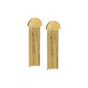 Gold Dangling Fringe Statement Drop Stud Earring - Adina Eden's Jewels