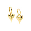 Gold Solid Puffy Elongated Huggie Earring - Adina Eden's Jewels