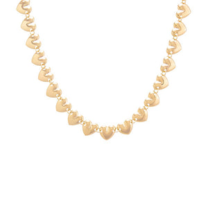 Gold Chunky Solid Hearts Necklace - Adina Eden's Jewels