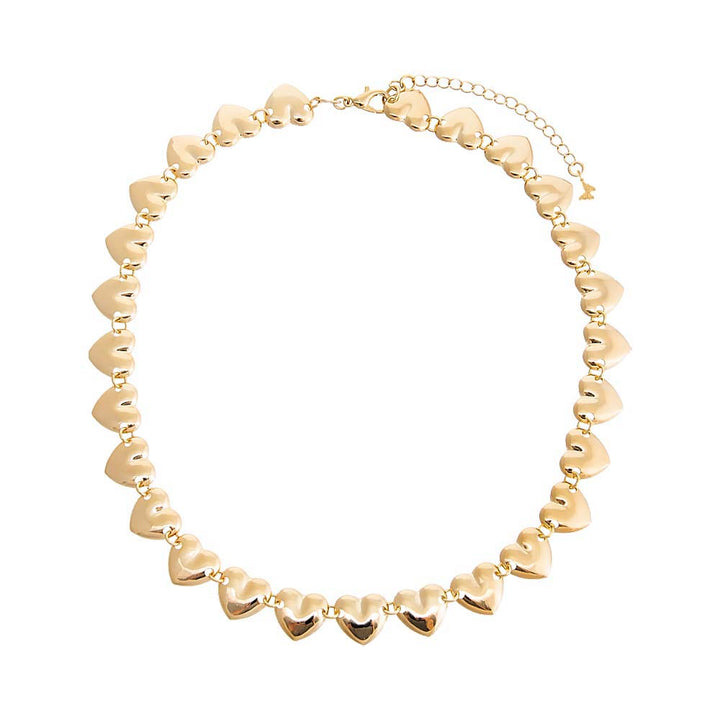  Chunky Solid Hearts Necklace - Adina Eden's Jewels