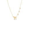 Gold Solid Chai X Dangling CZ Bezel Necklace - Adina Eden's Jewels