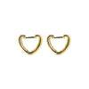 Gold Solid Open Heart Huggie Earrings - Adina Eden's Jewels