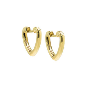  Solid Wide Open Heart Huggie Earring - Adina Eden's Jewels