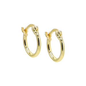 Gold / Pair Solid Thin Mini Hoop Earring - Adina Eden's Jewels