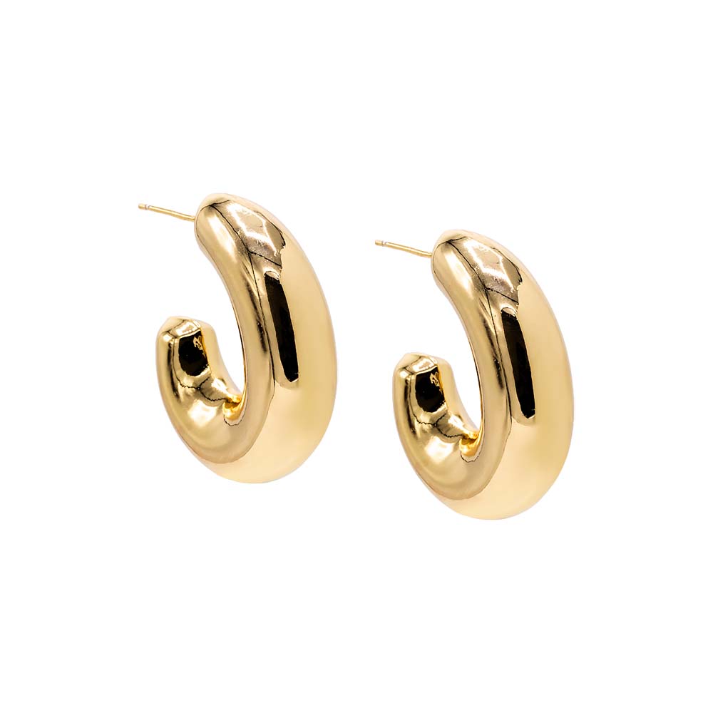 Gold Hollow Bubble Open Hoop Earring - Adina Eden's Jewels