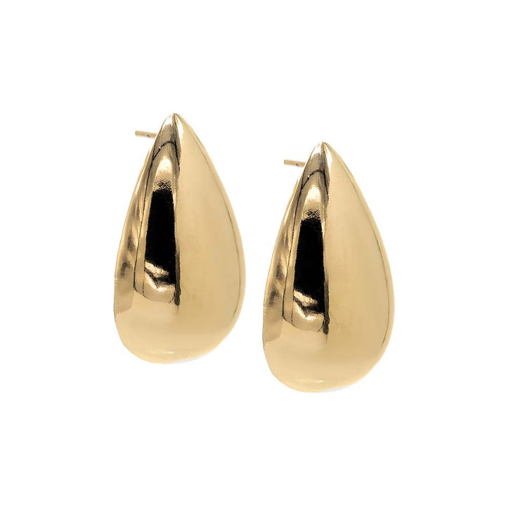 Gold / Pair Gold Filled Solid Chunky Teardrop Hoop Earring - Adina Eden's Jewels