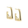 Gold Solid Unique Shape Hoop Earring - Adina Eden's Jewels