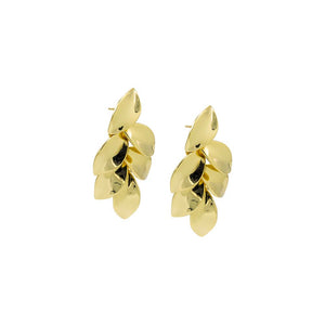  Solid Multi Leaf Dangling Drop Stud Earring - Adina Eden's Jewels