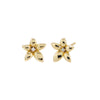 Gold CZ Five Leaf Flower Stud Earring - Adina Eden's Jewels