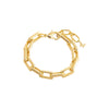 Gold Solid Chunky Paperclip Link Bracelet - Adina Eden's Jewels