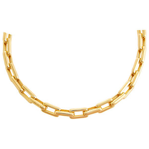 Gold Solid Chunky Paperclip Necklace - Adina Eden's Jewels