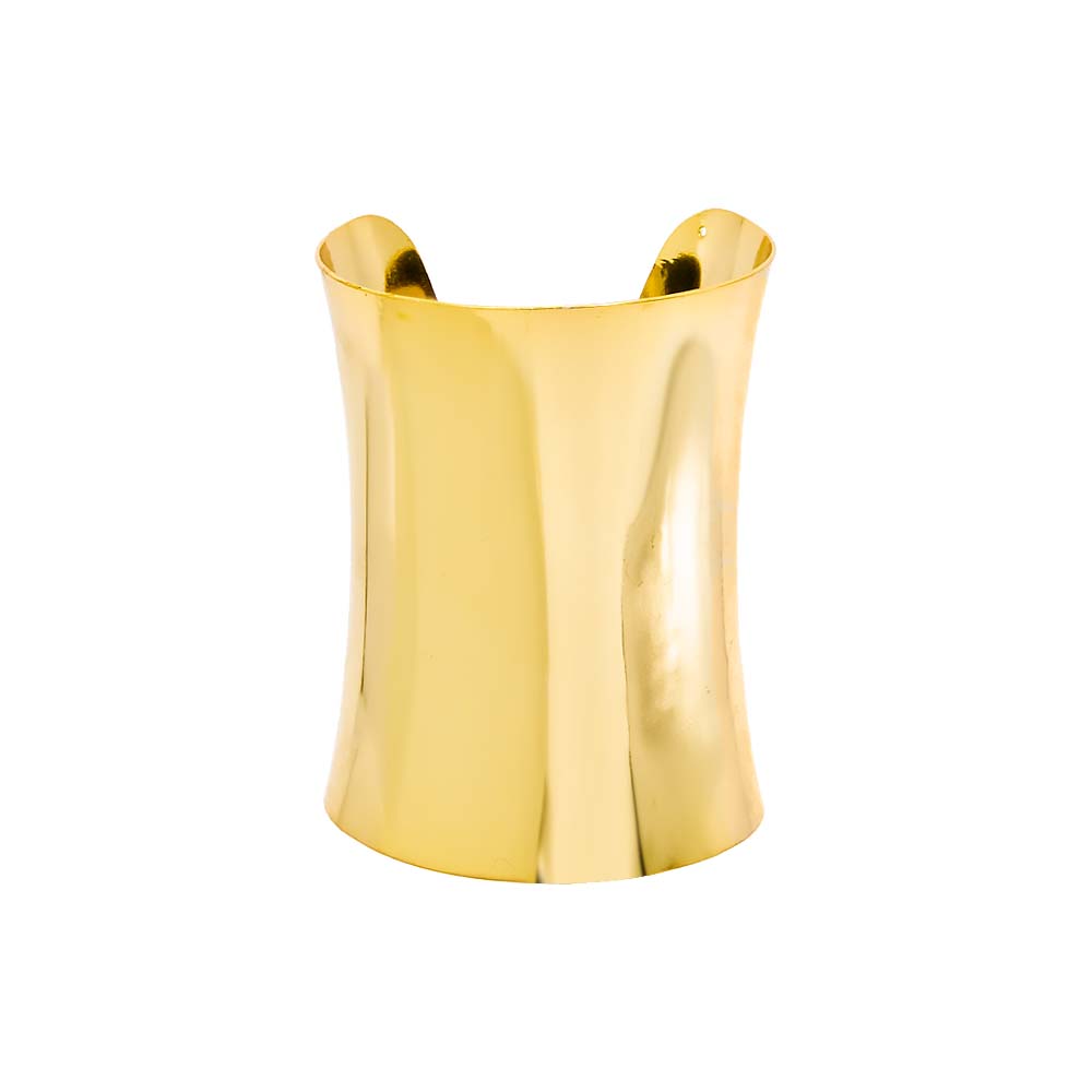 Gold Solid Super Wide Cuff Bangle Bracelet - Adina Eden's Jewels