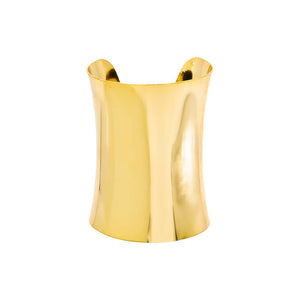 Gold Solid Super Wide Cuff Bangle Bracelet - Adina Eden's Jewels