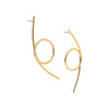 Gold Thin Solid Looped Drop Stud Earring - Adina Eden's Jewels
