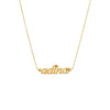 Gold Solid Heart Accented Nameplate Necklace - Adina Eden's Jewels