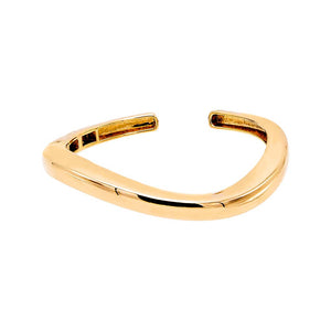 Gold Solid Curved Shape Bangle Bracelet - Adina Eden's Jewels