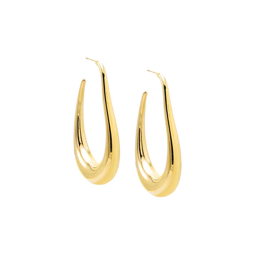 Gold Thin Graduated Open Hoop Earring - Adina Eden's Jewels