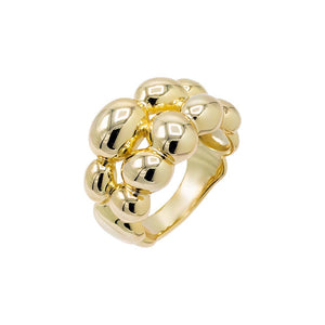 Gold / 6 Chunky Double Row Beaded Ball Ring - Adina Eden's Jewels