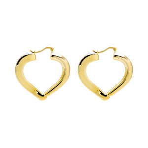  Solid V Shape Open Hoop Earring - Adina Eden's Jewels