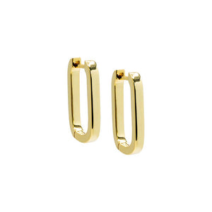 Gold Solid U-Shape Huggie Earring - Adina Eden's Jewels