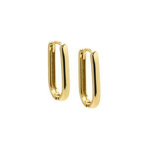 Gold / 11MM Solid Paper Clip Huggie Earring - Adina Eden's Jewels