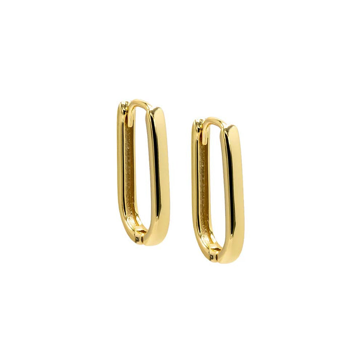 Gold / 11MM Solid Paper Clip Huggie Earring - Adina Eden's Jewels