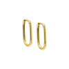 Gold Thin Solid Oval Shape Huggie Earring - Adina Eden's Jewels