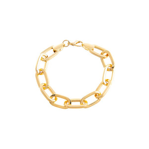 Gold Round Elongated Chain Bracelet - Adina Eden's Jewels