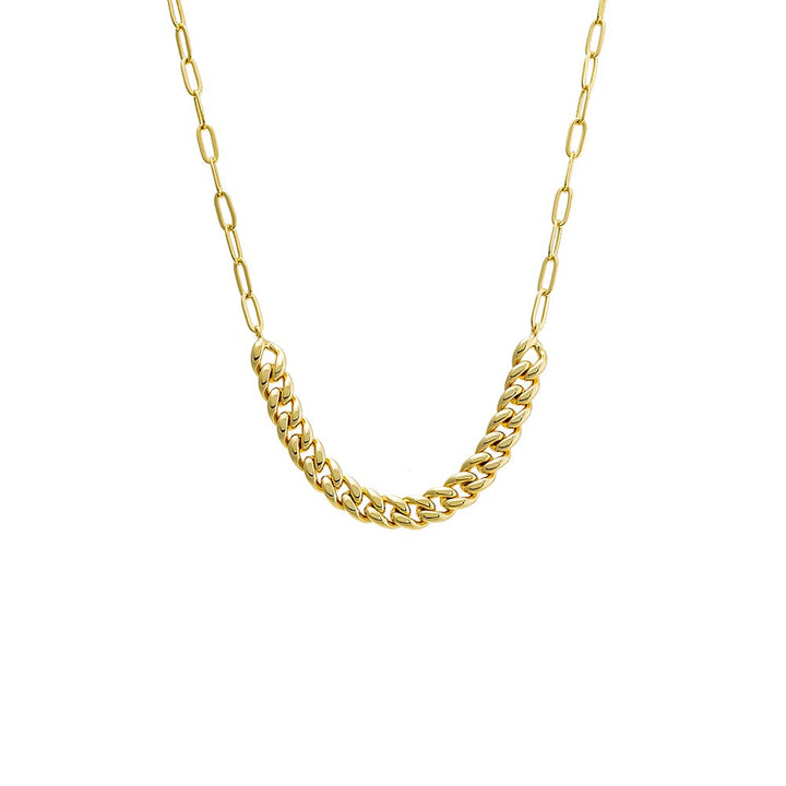 Gold Cuban X Paperclip Link Necklace - Adina Eden's Jewels