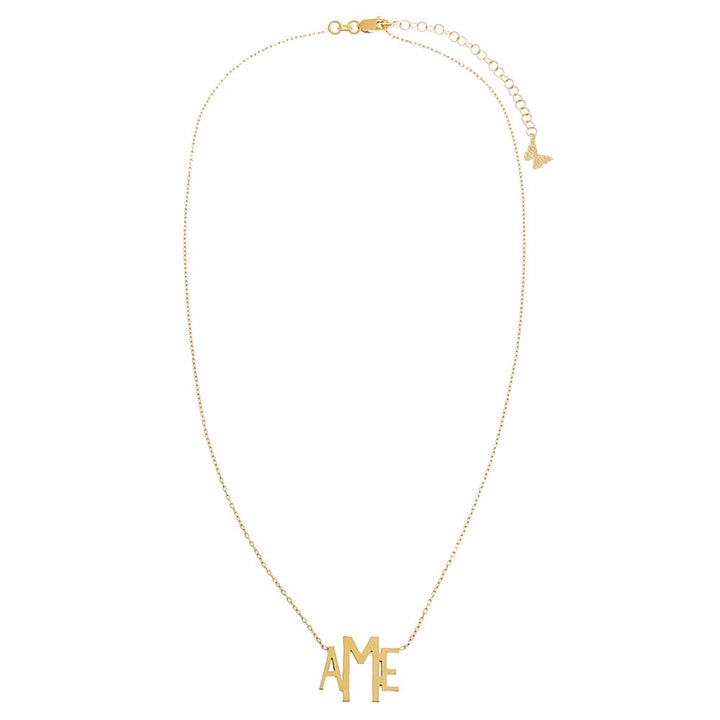  Solid Graduated Monogram Pendant Necklace - Adina Eden's Jewels